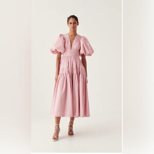 Aje Fallingwater Ruched Midi Dress